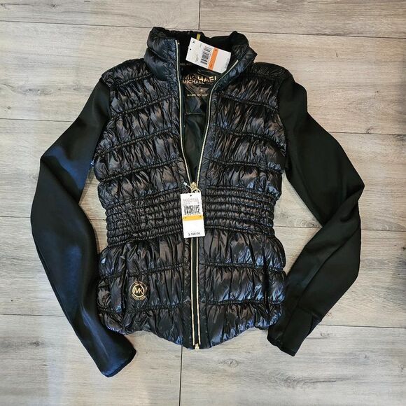 Michael Kors Women's Black Long Sleeves Down Puffer Jacket Size Small - Picture 1 of 10